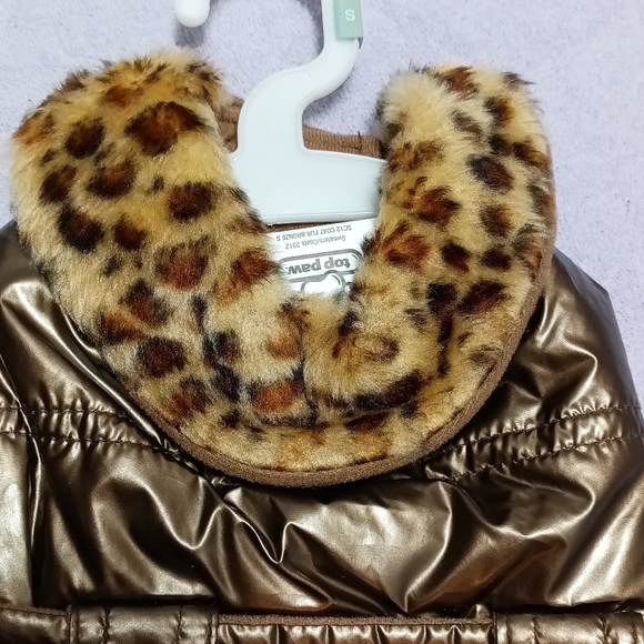 Top Paw bronze coat with fur collar coat for dogs new with tag - Picture 2 of 7